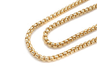 3mm High Quality Gold/Silver Round Box Chain, sku#M393