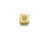 CZ Micro Pave @ Symbol Shape Dice Spacer Beads, Cubic Zirconia Cube Spacer Beads, 24k Gold Tone,8.5mm, sku#Z717