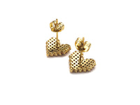CZ Micro Pave Stud Earring Wires, Heart Shape Earrings, Colorful CZ micro pave earrings, 10mm, sku#J224