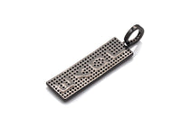 CZ Micro Pave Long Bar Love Pendant, Cubic Zirconia Strip Pendant, Micro pave Rectangle shape pendant, 13x41mm, sku#FH24