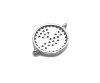 CZ Micro Paved Smiley Face Round Coin Connector,Cubic Zirconia Connector,Rose Gold/Silver/Gold plated, 12x16mm,Sku#Z1300