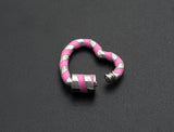 Colorful Enamel Pave Heart Shape Clasp,Silver Plated Screw Clasp, Carabiner Clasp, 22.6x21mm, sku#K76