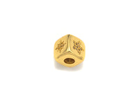CZ Micro Pave North Star Dice Spacer Beads, Five Star Cubic Zirconia Cube Spacer Beads, Gold/Silver Tone, 8.5mm,sku#Z713
