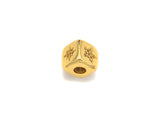 CZ Micro Pave North Star Dice Spacer Beads, Five Star Cubic Zirconia Cube Spacer Beads, Gold/Silver Tone, 8.5mm,sku#Z713