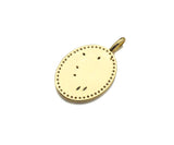 Colorful Enamel Flower On Oval Shape Charm Pendant, Sku#Z1375