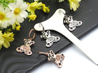 CZ Micro Pave Teddy Bear Earring, Cubic Zirconia Gold/Silver/Rose Gold/Black Huggie Earring,24x40mm,sku#J54