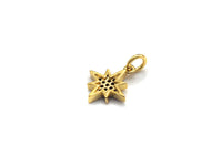 Black CZ Micro Pave North Star Shaped Pendant, Cubic Zirconi