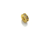 Big Hole CZ Pave Donut beads, Cubic Zirconia Spacer Beads, European Large hole Bead, 3x7mm, sku#Z882