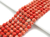 High Quality Orange Sea Sediment Imperial Jasper Beads, 6mm/8mm/10mm/12mm Round Smooth Imperial Japser, 15.5'' Full Strand, SKU#UA203