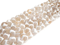Natural Tibetan Football Line Agate, 6mm/8mm/10mm/12mm White Cream DZI Tibetan Agate, 15.5" Full Strand, sku#U934