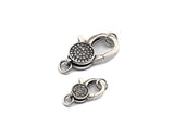 Antique Silver CZ Micro Pave Lobster Claw Clasp/Link Connector with Jump Ring,Pave Claw Clasp,11x16/13x20mm/16x24mm,sku#H170