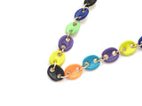 Rainbow Enamel GG Chain, 1980's Retro Style Chain, Chain By Yard, Rainbow Choker, Colored Metal Necklace, Retro Colorful Chain, SKU#M400