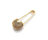 Colorful CZ Micro pave Safety Pin Lock Clasp, CZ Pave Pin Lock Clasp, Colorful Connector, 10x32mm, sku#F1171