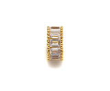 Baguette CZ Micro Pave Big Hole Beads, Clear Cubic Zirconia Spacer Beads, European Large Hole Beads,3x7mm,sku#Y339