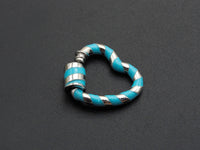Colorful Enamel Pave Heart Shape Clasp,Silver Plated Screw Clasp, Carabiner Clasp, 22.6x21mm, sku#K76