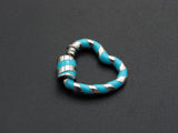 Colorful Enamel Pave Heart Shape Clasp,Silver Plated Screw Clasp, Carabiner Clasp, 22.6x21mm, sku#K76