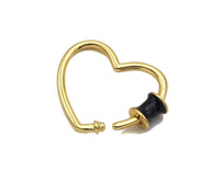 Colorful Baguette CZ Heart Shape Clasp, Gold Plated Clasp, C