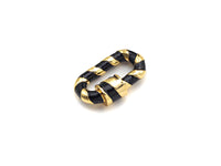 Colorful Enamel Pave Oval Shape Clasp, Carabiner Clasp, White/Black/Rainbow/Blue/Pink Screw Clasp, 12x20mm, sku#H251