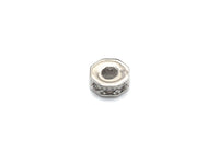 Big Hole CZ Pave Donut beads, Cubic Zirconia Spacer Beads, European Large hole Bead, 3x7mm, sku#Z882