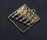 Filigree Gold Lacy Charm, Brushed Gold Twisted Wire Charm Pendants for Earrings necklace making, sku#CP01 Bestbeads&Beyond