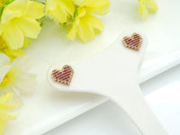 CZ Micro Pave Stud Earring Wires, Heart Shape Earrings, Colorful CZ micro pave earrings, 10mm, sku#J224
