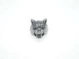 CZ Micro Pave Wolf Head Beads, Cubic Zirconia Spacer Beads, Animal Beads, Mens Bracelet Findings,11x11x14mm, sku#Y84