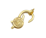 Dainty Gold Lobster Clasp with Jump Ring, Fine Jewelry Clasp, Sunburst Clasp, 17x30mm,Sku#LK192