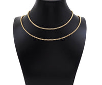 3mm High Quality Gold/Silver Round Box Chain, sku#M393