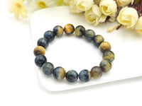 Natural Golden Blue Tiger Eye Stretch Bracelet, U1077