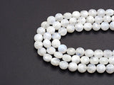 High Quality Natural Moonstone Checkerboard Cut Coin Shape beads, 6mm/8mm/10mm Turtle Shell Cut Moonstone Beads, 16" Full strand, Sku#U759