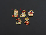 Enamel Colorful Christmas decoration Pendant,CZ Micro Pave Oil Drop pendant,Enamel Jewelry, Christmas Charm,9-15mm, sku#Z669