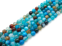 Blue Fire Agate, Round Faceted 6mm/8mm/10mm/12mm, Natural Agate Beads, 15.5"Full Strand, SKU#UA204