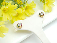 CZ Heart Stud Earrings, Sku#J218