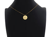 CZ Micro Pave Five Star On Round Coin Pendant,Round Cubic Zirconia Pendant, 10x16mm,Sku#F1095