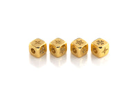 CZ Micro Pave North Star Dice Spacer Beads, Five Star Cubic Zirconia Cube Spacer Beads, Gold/Silver Tone, 8.5mm,sku#Z713
