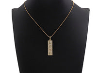 CZ Micro Pave Long Bar Love Pendant, Cubic Zirconia Strip Pendant, Micro pave Rectangle shape pendant, 13x41mm, sku#FH24