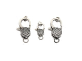 Antique Silver CZ Micro Pave Lobster Claw Clasp/Link Connector with Jump Ring,Pave Claw Clasp,11x16/13x20mm/16x24mm,sku#H170