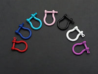 Enamel U Shape clasp, Enamel Clasp, White/Black/Royal Blue/R