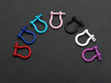 Enamel U Shape clasp, Enamel Clasp, White/Black/Royal Blue/R
