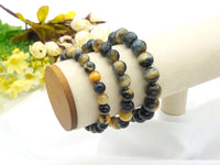 Natural Golden Blue Tiger Eye Stretch Bracelet, U1077