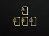 Colorful CZ Micro pave Rectangle Shape Clasp, CZ Pave Clasp, 24K Gold Carabiner Clasp, 15x20mm, sku#H192
