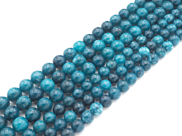 Quality Apatite Blue Jade Round Smooth Beads, 8mm/10mm Jade Beads, 15.5'' Full Strand, Sku#U1167c