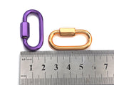 Large Colorful Enamel Pave Oval Shape Clasp, Gold/Purple/Green/Tear Green Carabiner Clasp, 16x28mm, sku#H238