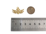CZ Micro Pave Dainty Gold Eagle Wing Charms, Dainty Eagle Charms, Gold Charm Pendant, Eagle Necklace Charms, 14x26mm, Sku#F1334