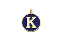 New Trendy Navy Gold Enamel Initials Letter Charm/Pendant, Enamel Initial Alphabet Letters, Custom Naming Pendants, 25x28mm,sku#ML34