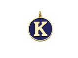 New Trendy Navy Gold Enamel Initials Letter Charm/Pendant, Enamel Initial Alphabet Letters, Custom Naming Pendants, 25x28mm,sku#ML34