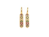 Clorful CZ Micro Pave Latch Back Bar Earring, Long Bar Huggie Earrings,Colorful CZ micro pave earrings, 6x35mm, sku#J238