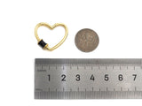 Colorful Baguette CZ Heart Shape Clasp, Gold Plated Clasp, C
