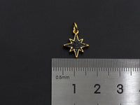 Black CZ Micro Pave North Star Shaped Pendant, Cubic Zirconi