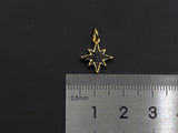 Black CZ Micro Pave North Star Shaped Pendant, Cubic Zirconi